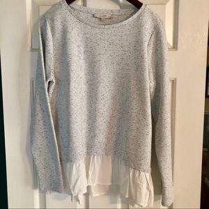 Loft blue and white sweater